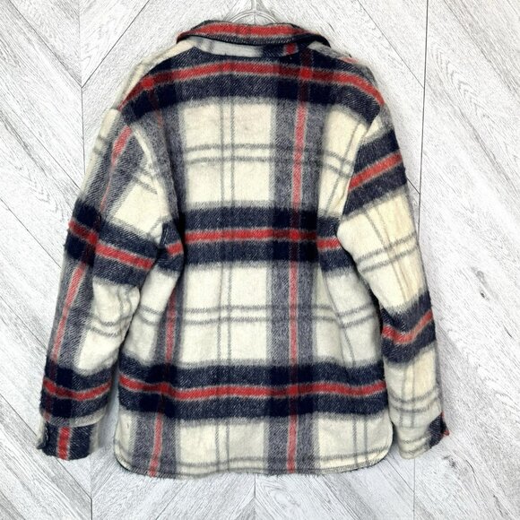 Vintage 70's Jacket Shacket Mens Size Medium Plaid Snap Front Retro Hipster - Picture 5 of 9